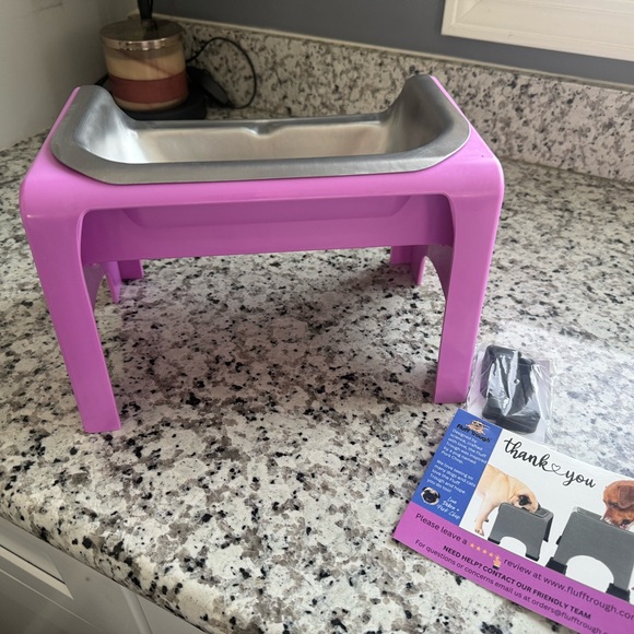 Purple Elevated Dog Bowl - Picture 3 of 4